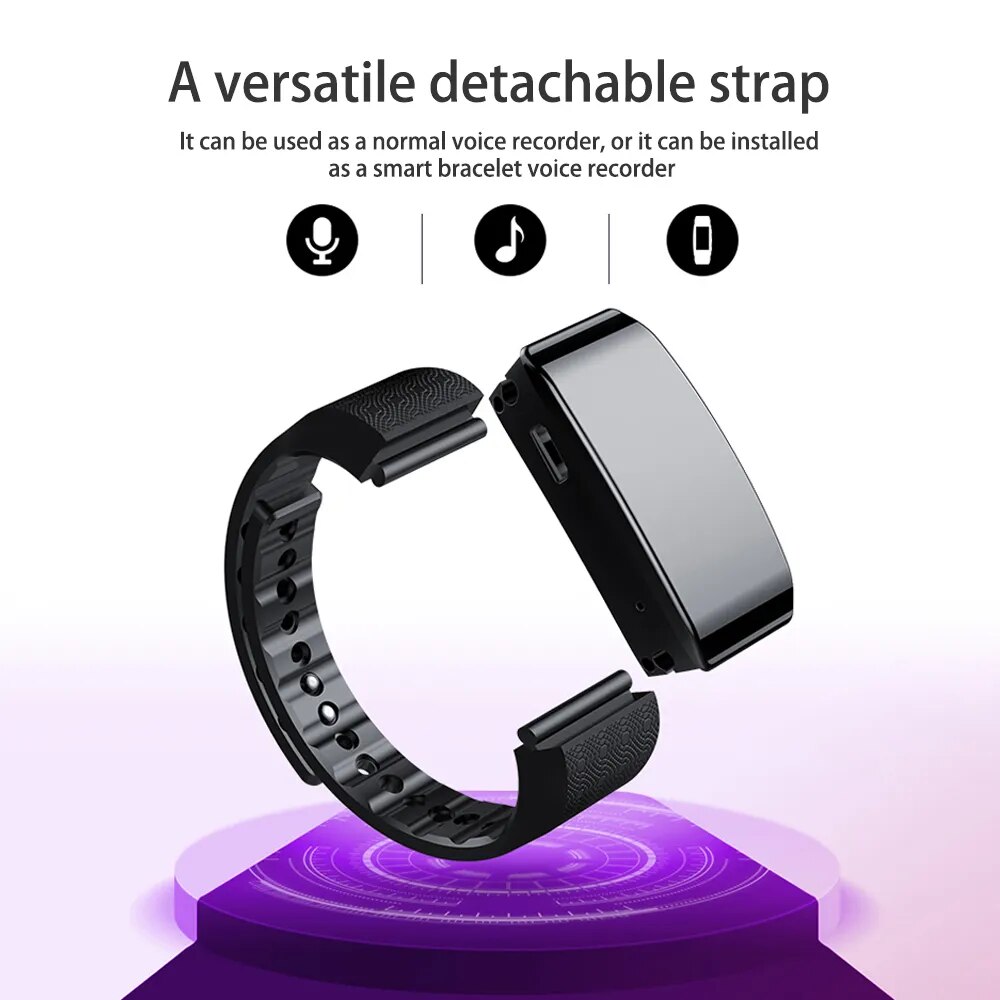 Wristband Voice Activated Recorder 16GB/32GB HD Noise Reduce Sport Pedometer Safety Digital Bracelet Watch Dictaphone MP3 Player