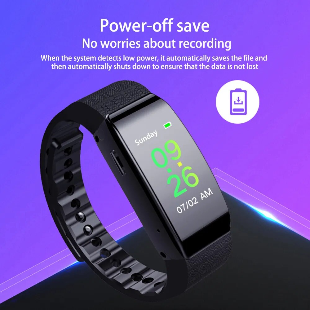 Wristband Voice Activated Recorder 16GB/32GB HD Noise Reduce Sport Pedometer Safety Digital Bracelet Watch Dictaphone MP3 Player