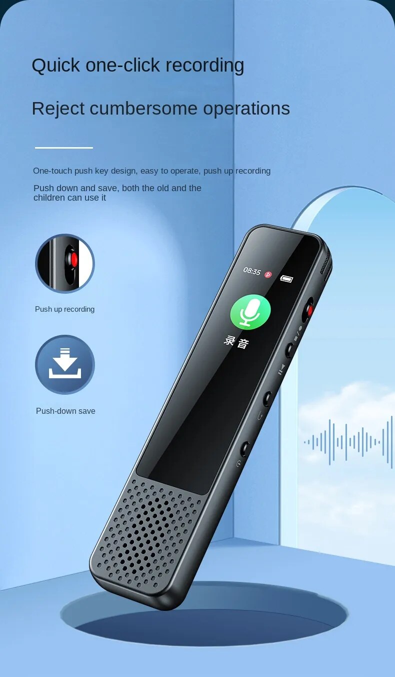 Bluetooth Phone Call Record Activated Voice Recorder Espia 32g 64gb Noise Reduce Long Standby Dictaphone Mp3 Player +loudspeaker