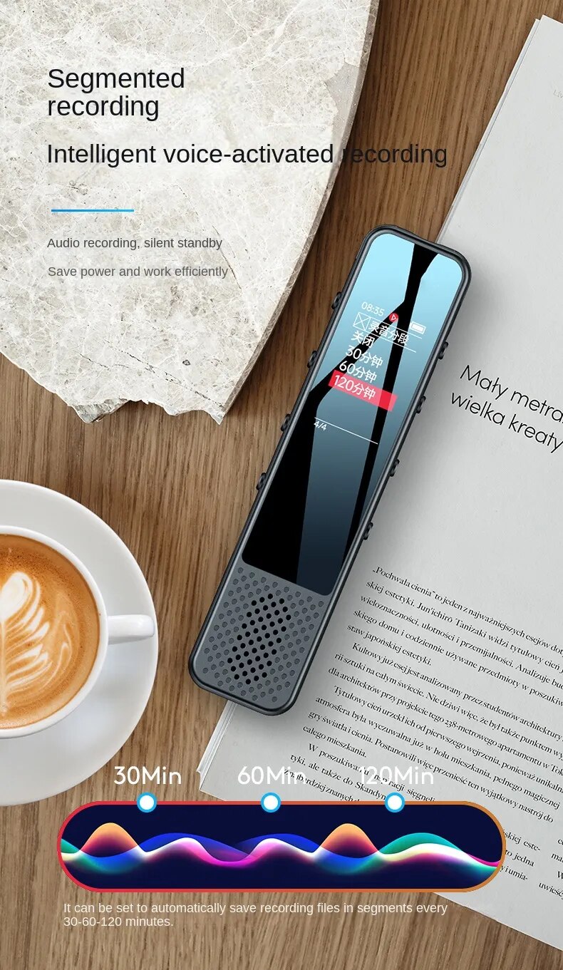 Bluetooth Phone Call Record Activated Voice Recorder Espia 32g 64gb Noise Reduce Long Standby Dictaphone Mp3 Player +loudspeaker