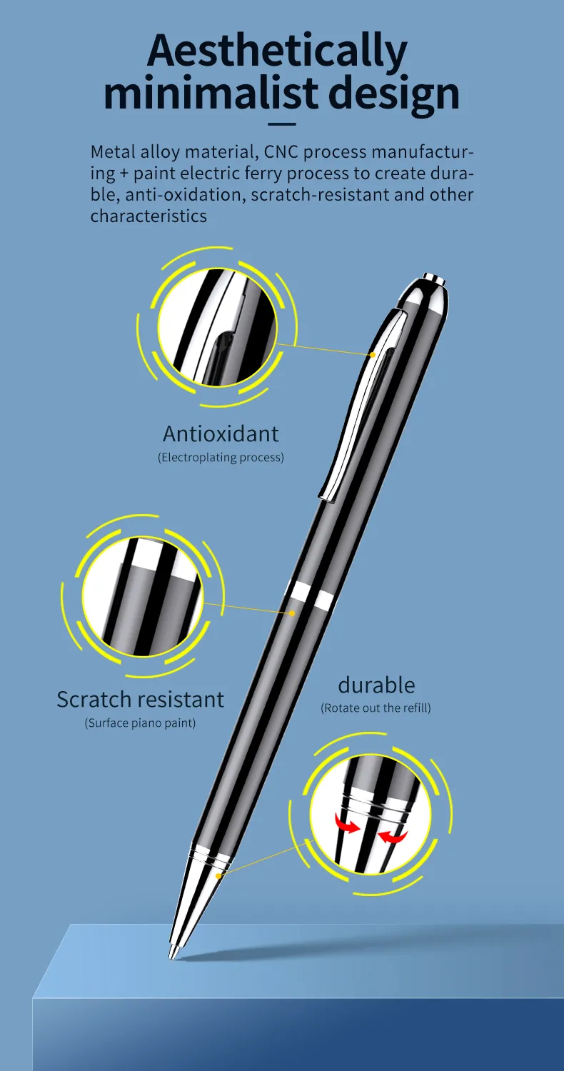 256GB Digital Activated Pen Voice Recorder Espia 4-128G Mini Professional Audio Record Noise Reduce Sound Dictaphone MP3 Player