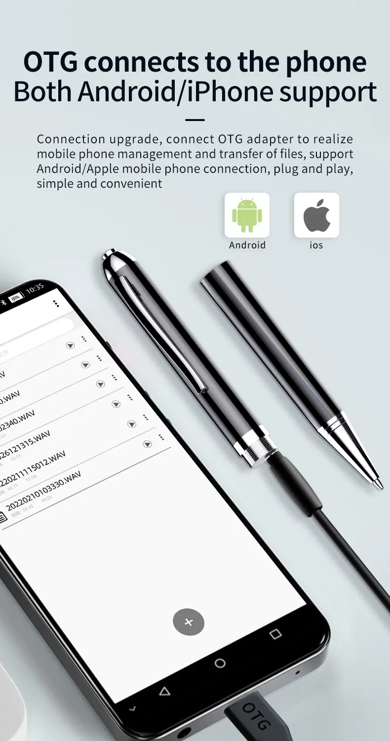 256GB Digital Activated Pen Voice Recorder Espia 4-128G Mini Professional Audio Record Noise Reduce Sound Dictaphone MP3 Player