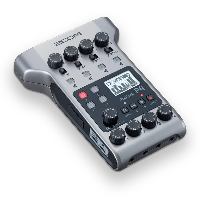 ZOOM PodTrak P4 2-input 2-output USB audio interface Portable Professional Podcast Recorder