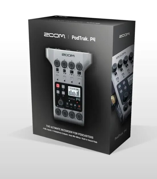 ZOOM PodTrak P4 2-input 2-output USB audio interface Portable Professional Podcast Recorder