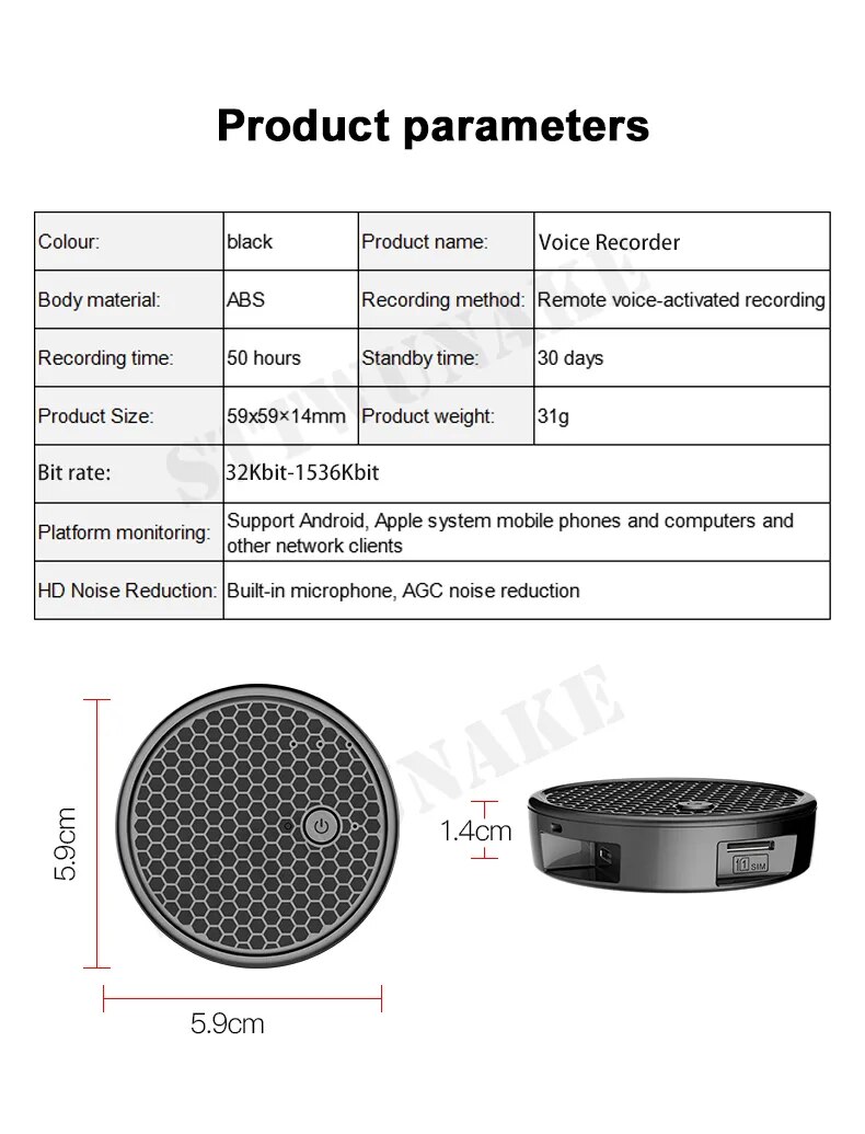 4G Network Mobile APP Control Voice Recorder Sound Activated Mini Recording Device Dictaphone Micro Audio Digital Secret Small