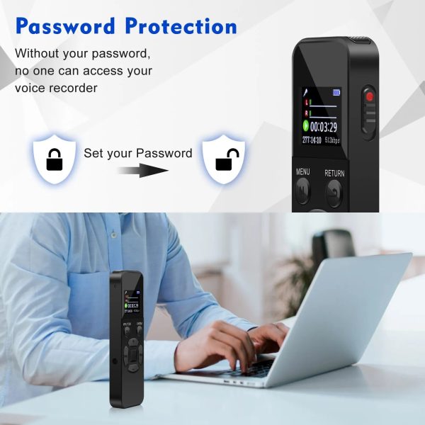 V58 64G Digital Voice Sound Recorder HIFI Recording USB Pen Mp3 Player 192Kbps Recording WAV 40H Record Device Voice Activated