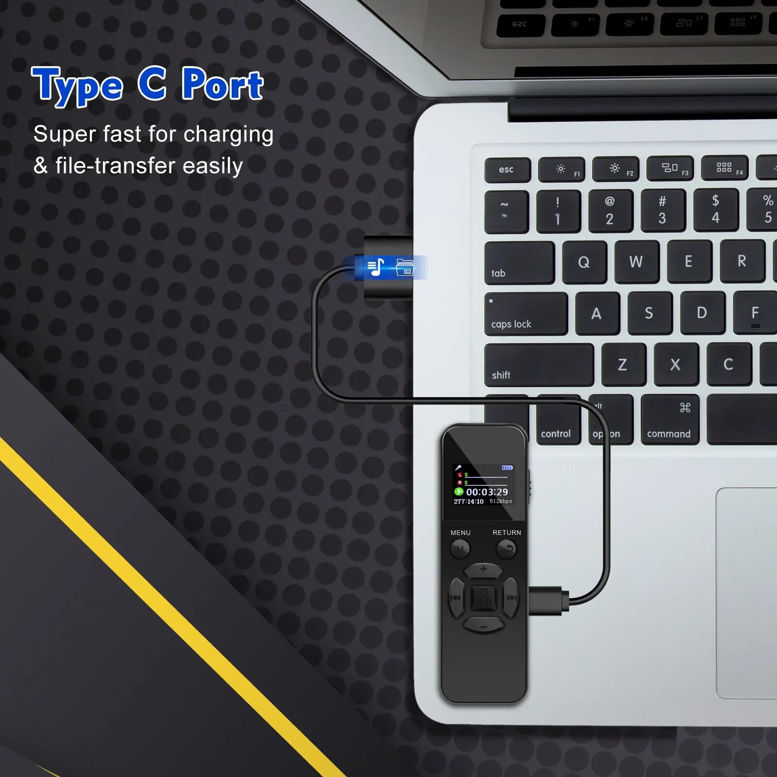 V58 64G Digital Voice Sound Recorder HIFI Recording USB Pen Mp3 Player 192Kbps Recording WAV 40H Record Device Voice Activated