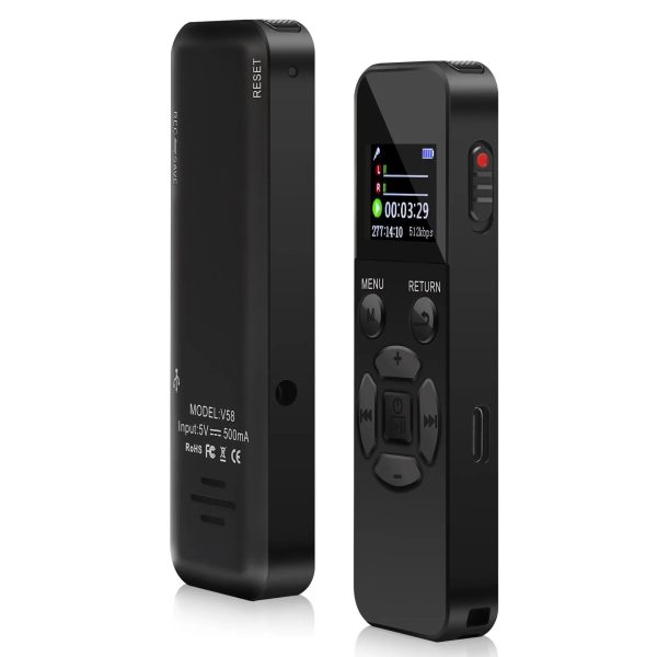 V58 64G Digital Voice Sound Recorder HIFI Recording USB Pen Mp3 Player 192Kbps Recording WAV 40H Record Device Voice Activated