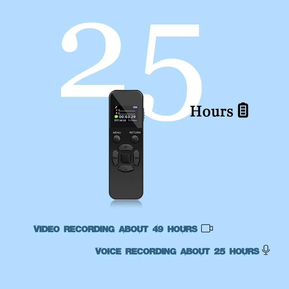 V58 64G Digital Voice Sound Recorder HIFI Recording USB Pen Mp3 Player 192Kbps Recording WAV 40H Record Device Voice Activated