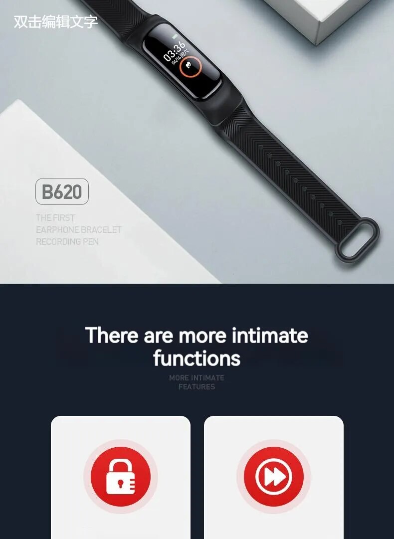 Lenovo C1 Digital Voice Recorder Watch Wireless Sport Bracelet HD Noise Cancelling Audio Recorder Voice Recording Pen Mp3 Player