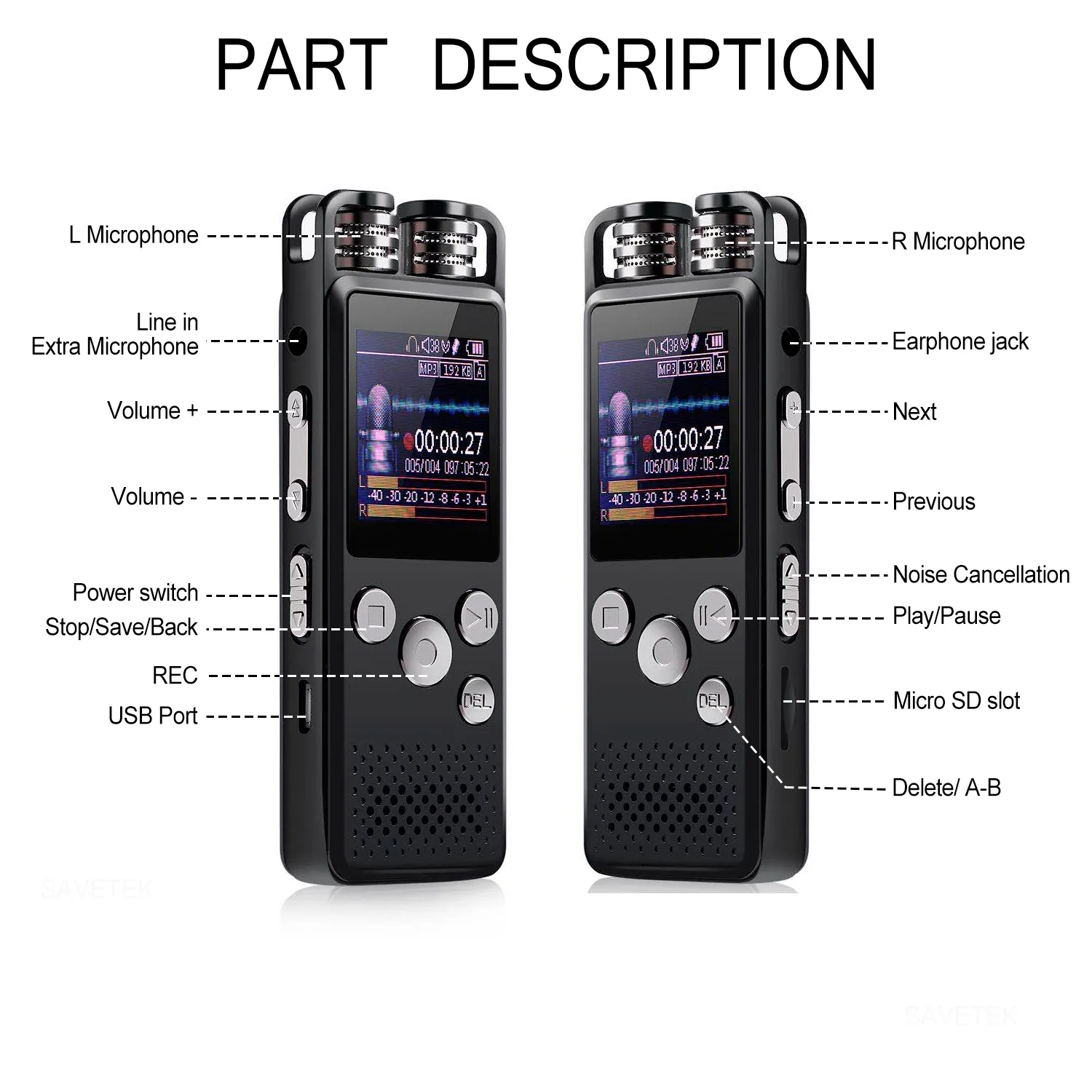Professional Voice Activated Digital Audio Voice Recorder 8GB 16GB 32G USB Pen Non-Stop 80hr Recording PCM Support TF-Card Professional Voice Activated Digital Audio Voice Recorder 8GB 16GB 32G USB Pen Non-Stop 80hr Recording PCM Support TF-Card