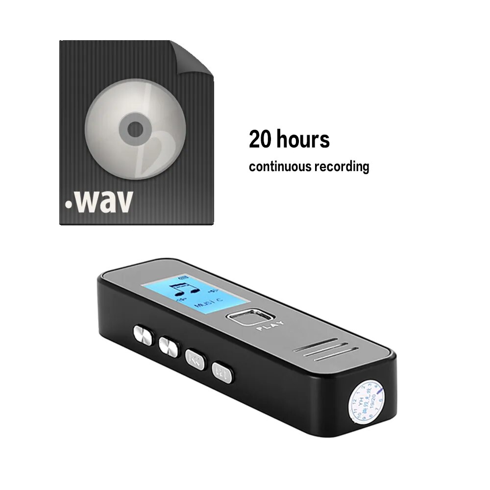 Digital Voice Recorder Recording Pen Audio Dictaphone MP3 Player USB for Meeting Continuous Recording for 20 Hours without Memor