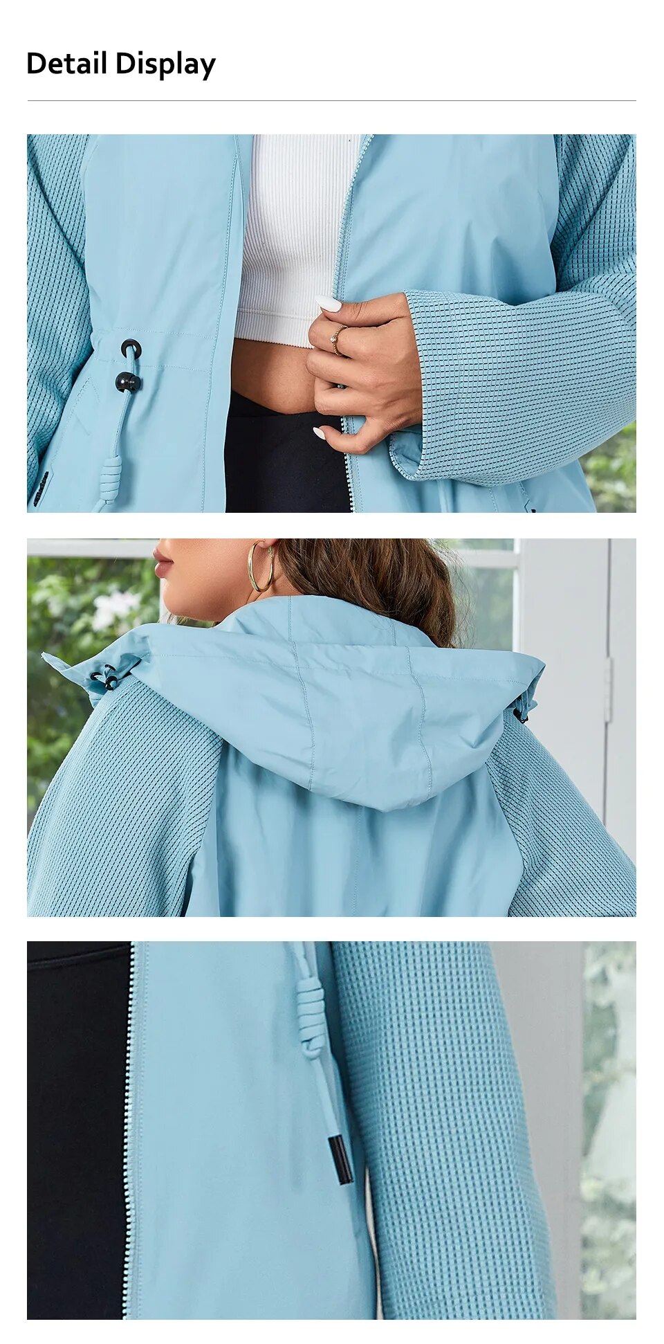 HaiLuoZi 2023 New Autumn Plus Size Women Trench Coat Windproof Mid-Long Female Clothing Hooded Drawstrings Women's Jacket 730 HaiLuoZi 2023 New Autumn Plus Size Women Trench Coat Windproof Mid-Long Female Clothing Hooded Drawstrings Women's Jacket 730