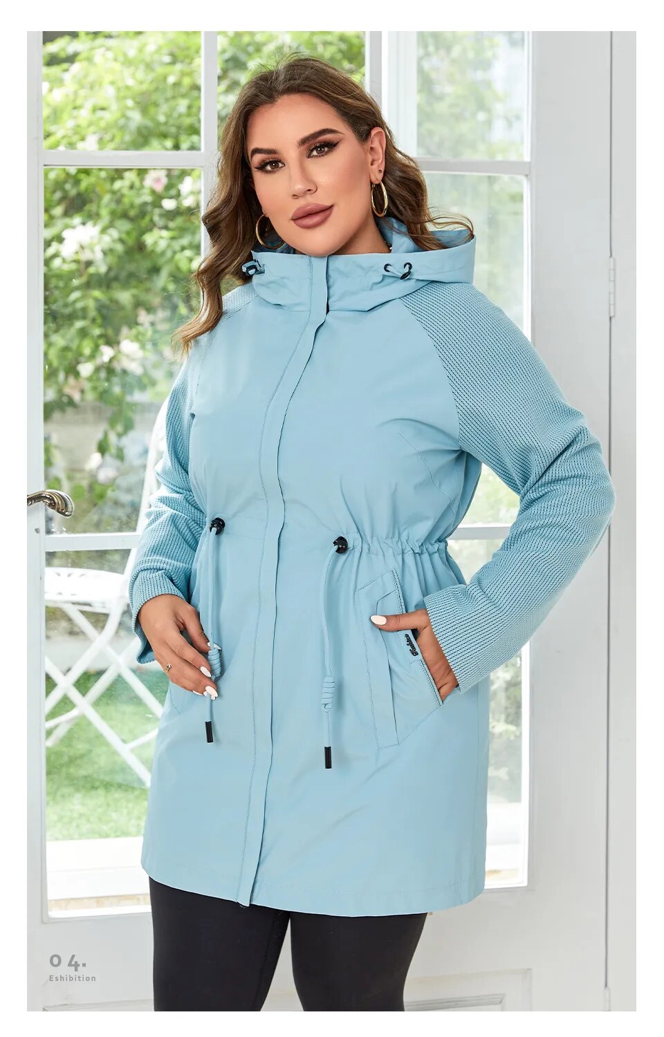 HaiLuoZi 2023 New Autumn Plus Size Women Trench Coat Windproof Mid-Long Female Clothing Hooded Drawstrings Women's Jacket 730 HaiLuoZi 2023 New Autumn Plus Size Women Trench Coat Windproof Mid-Long Female Clothing Hooded Drawstrings Women's Jacket 730