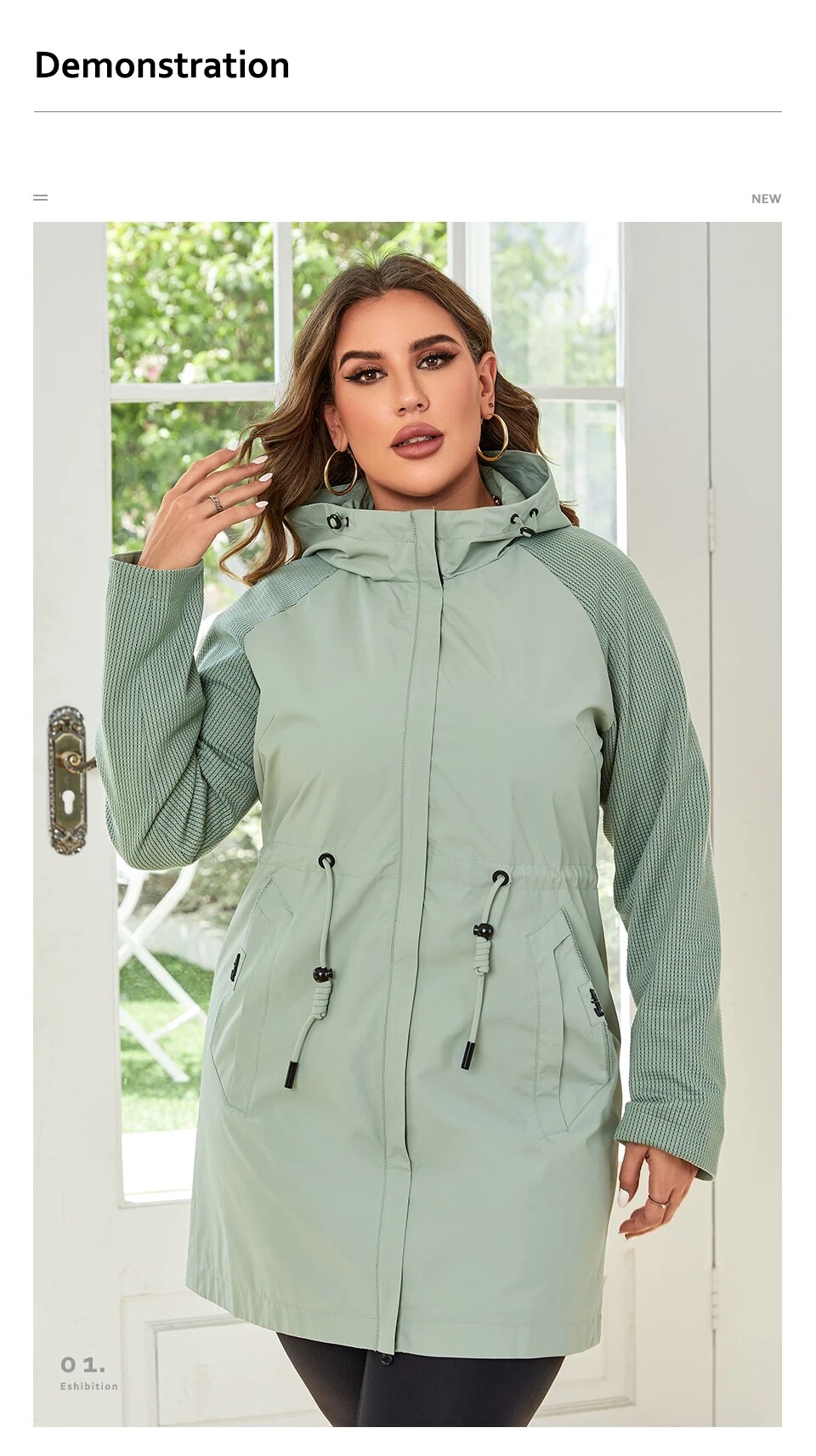 HaiLuoZi 2023 New Autumn Plus Size Women Trench Coat Windproof Mid-Long Female Clothing Hooded Drawstrings Women's Jacket 730 HaiLuoZi 2023 New Autumn Plus Size Women Trench Coat Windproof Mid-Long Female Clothing Hooded Drawstrings Women's Jacket 730