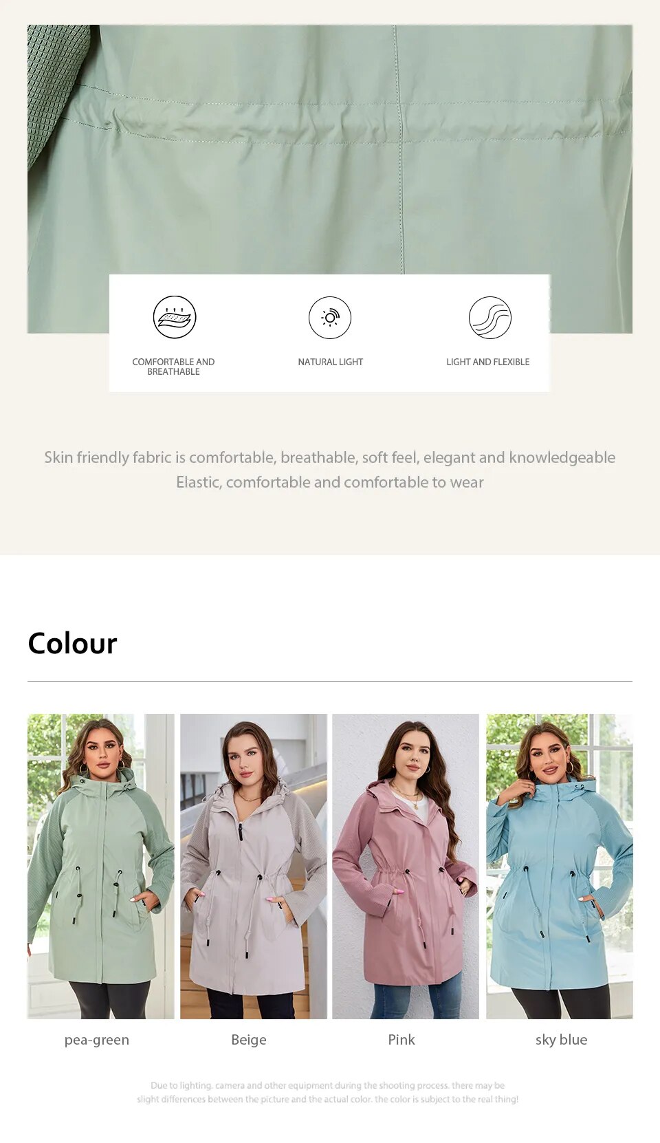 HaiLuoZi 2023 New Autumn Plus Size Women Trench Coat Windproof Mid-Long Female Clothing Hooded Drawstrings Women's Jacket 730 HaiLuoZi 2023 New Autumn Plus Size Women Trench Coat Windproof Mid-Long Female Clothing Hooded Drawstrings Women's Jacket 730
