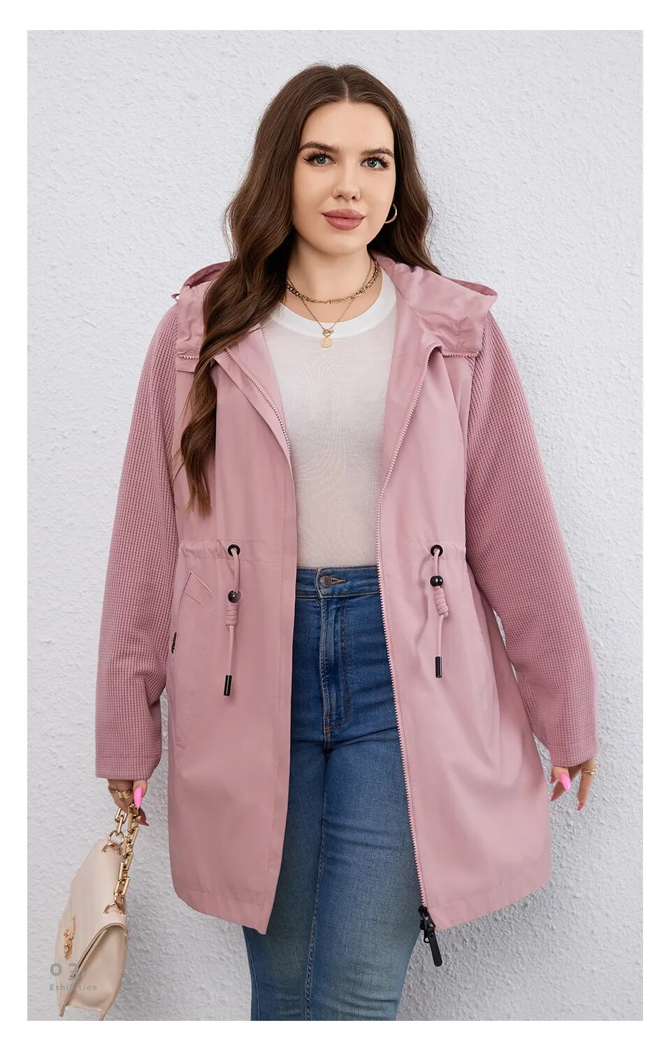 HaiLuoZi 2023 New Autumn Plus Size Women Trench Coat Windproof Mid-Long Female Clothing Hooded Drawstrings Women's Jacket 730 HaiLuoZi 2023 New Autumn Plus Size Women Trench Coat Windproof Mid-Long Female Clothing Hooded Drawstrings Women's Jacket 730