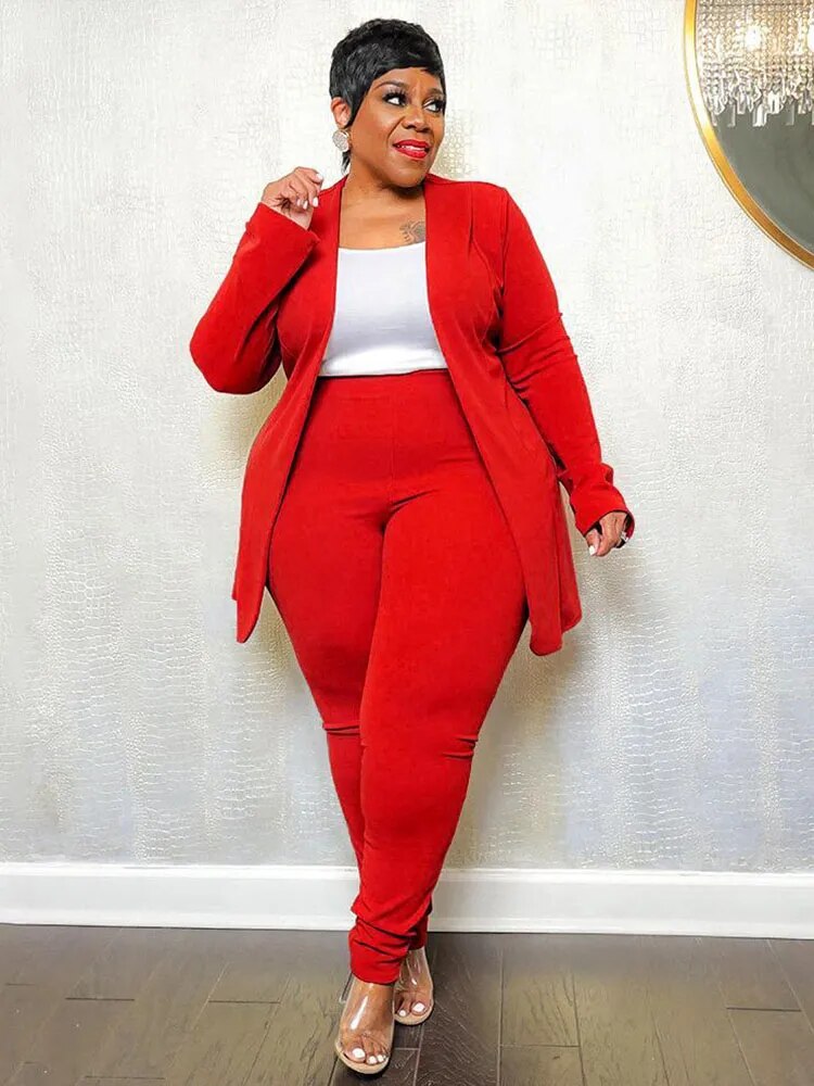 Blazers for Women Elegant Stylish Two Piece Set Women Top and Pants Blazer Outfit Plus Size Suit Wholesale Bulk Dropshipping