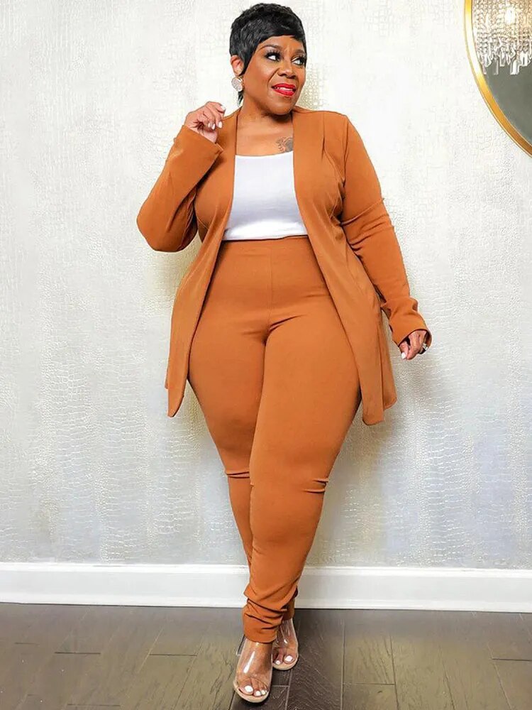 Blazers for Women Elegant Stylish Two Piece Set Women Top and Pants Blazer Outfit Plus Size Suit Wholesale Bulk Dropshipping