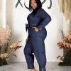 Women Jumpsuit Long Elegant Spring Large Denim Jumpsuit Jeans Casual Plus Size Female Jumpsuits Wholesale Dropshipping
