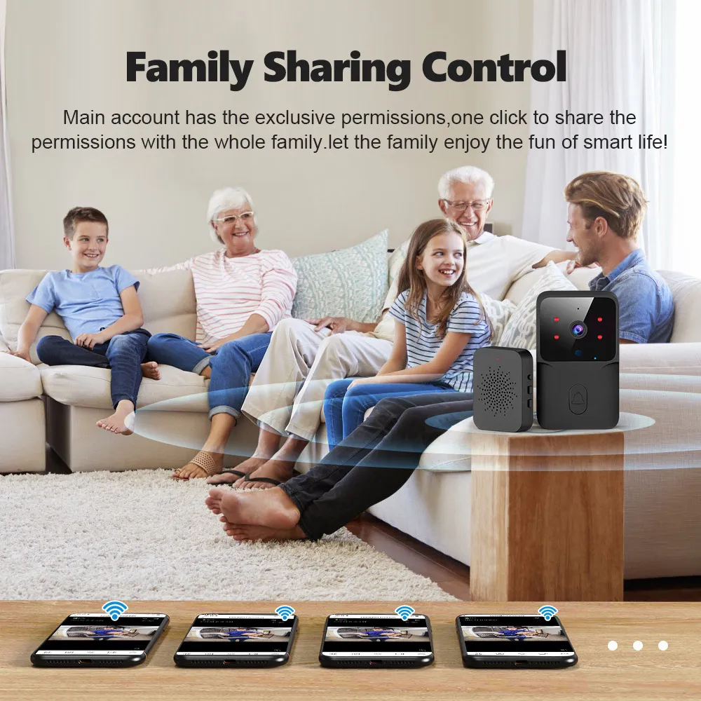 Tuya WiFi Video Doorbell Wireless HD Camera PIR Motion Detection IR Alarm Security Smart Home Door Bell WiFi Intercom for Home