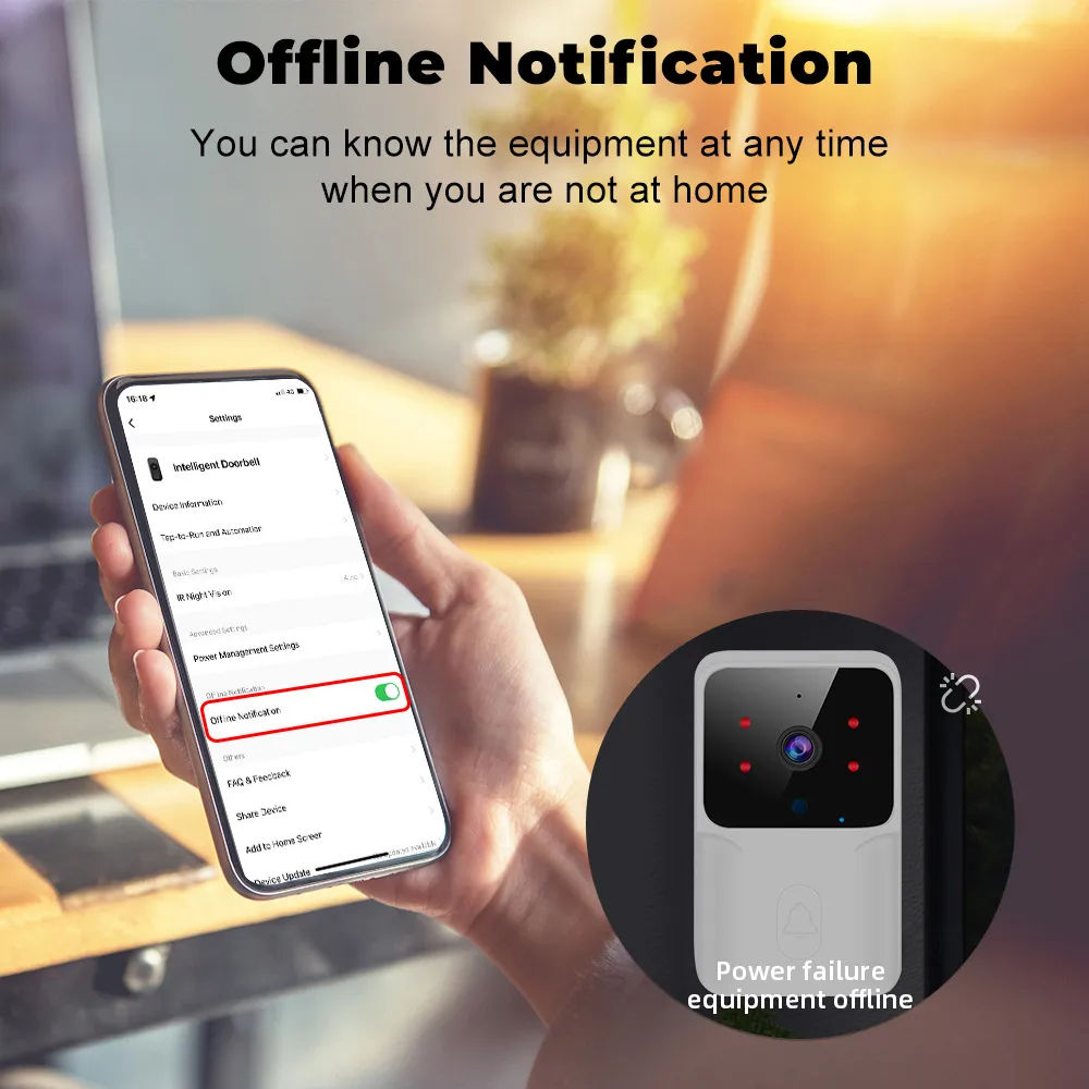 Tuya WiFi Video Doorbell Wireless HD Camera PIR Motion Detection IR Alarm Security Smart Home Door Bell WiFi Intercom for Home