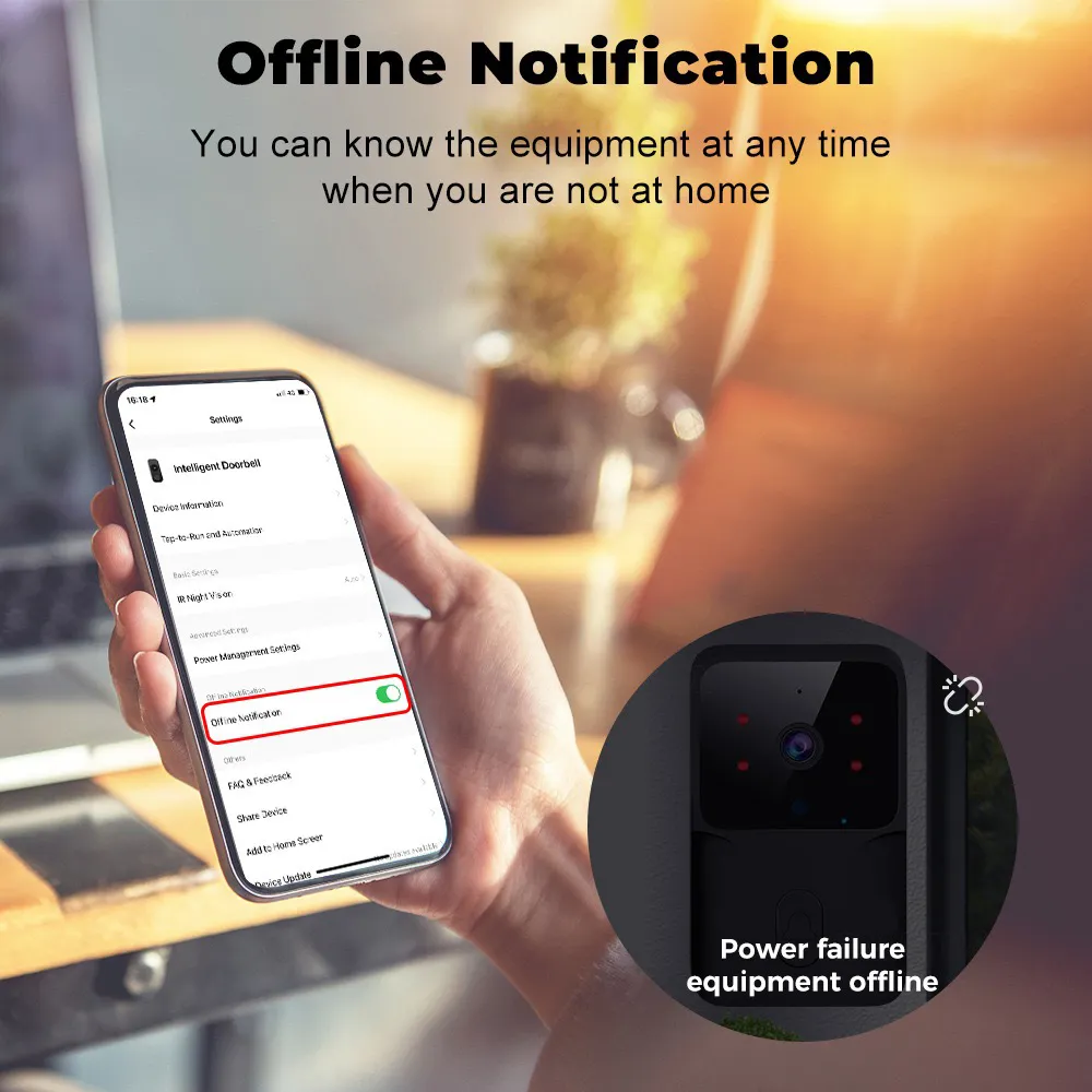 Tuya WiFi Video Doorbell Wireless HD Camera PIR Motion Detection IR Alarm Security Smart Home Door Bell WiFi Intercom for Home