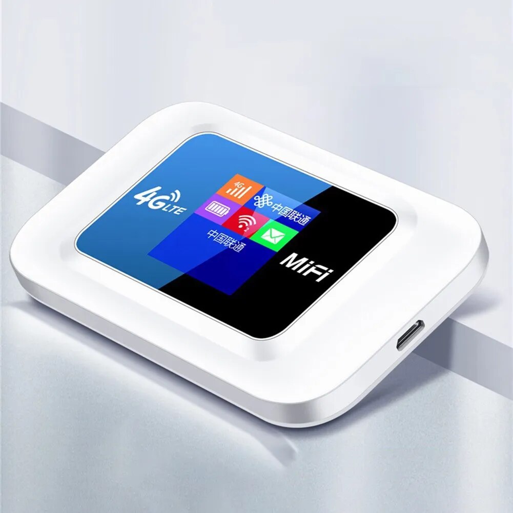 4G LTE WiFi Router 150Mbps Portable WiFi Router LCD Indicator Display 2500mAh Pocket MIFI Hotspot with SIM Card Slot
