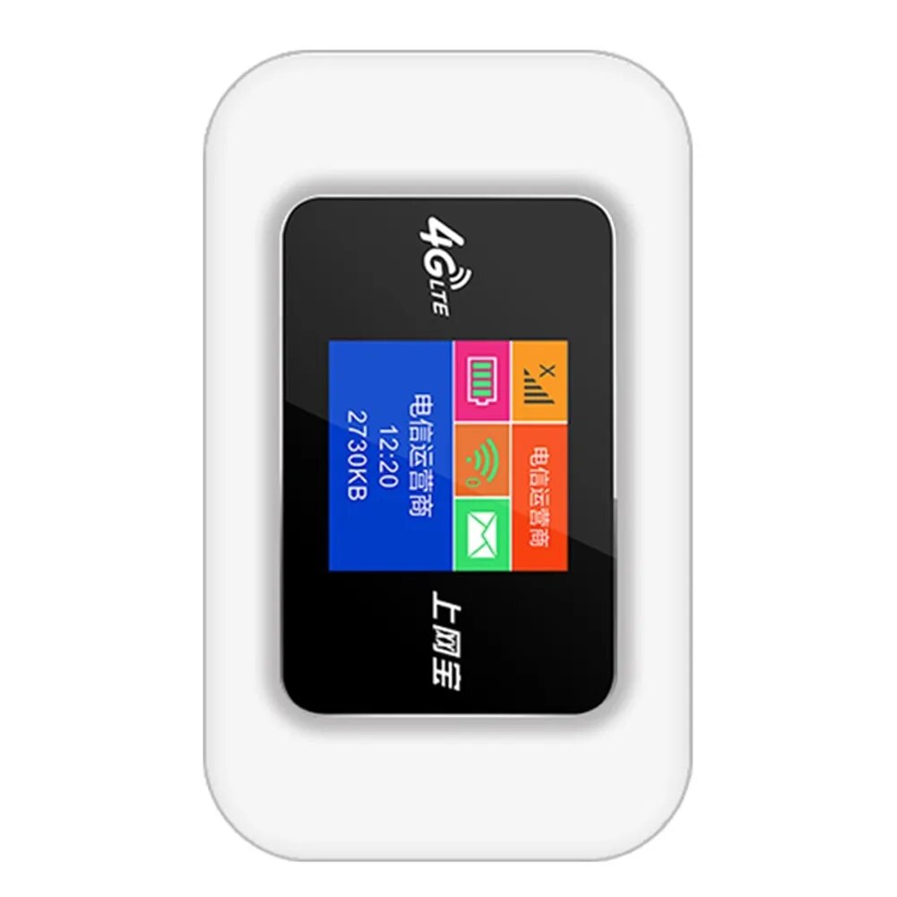 4G LTE WiFi Router 150Mbps Portable WiFi Router LCD Indicator Display 2500mAh Pocket MIFI Hotspot with SIM Card Slot