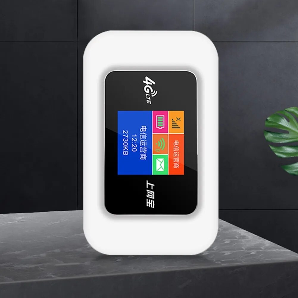 4G LTE WiFi Router 150Mbps Portable WiFi Router LCD Indicator Display 2500mAh Pocket MIFI Hotspot with SIM Card Slot