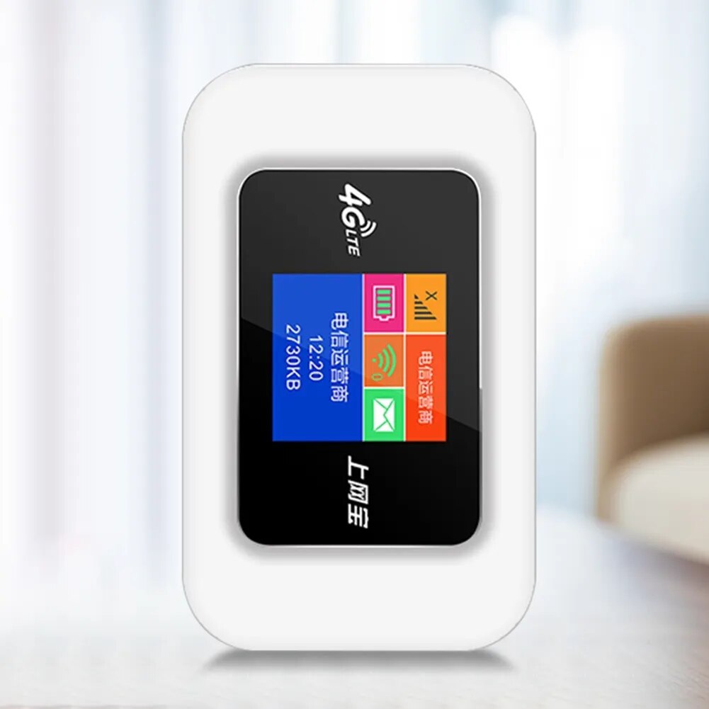 4G LTE WiFi Router 150Mbps Portable WiFi Router LCD Indicator Display 2500mAh Pocket MIFI Hotspot with SIM Card Slot