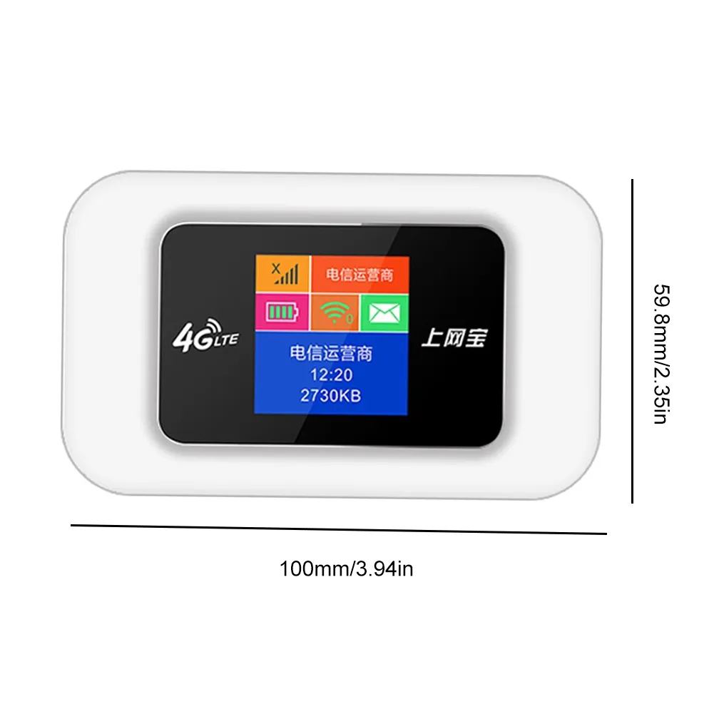4G LTE WiFi Router 150Mbps Portable WiFi Router LCD Indicator Display 2500mAh Pocket MIFI Hotspot with SIM Card Slot