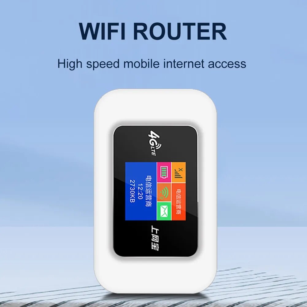 4G LTE WiFi Router 150Mbps Portable WiFi Router LCD Indicator Display 2500mAh Pocket MIFI Hotspot with SIM Card Slot