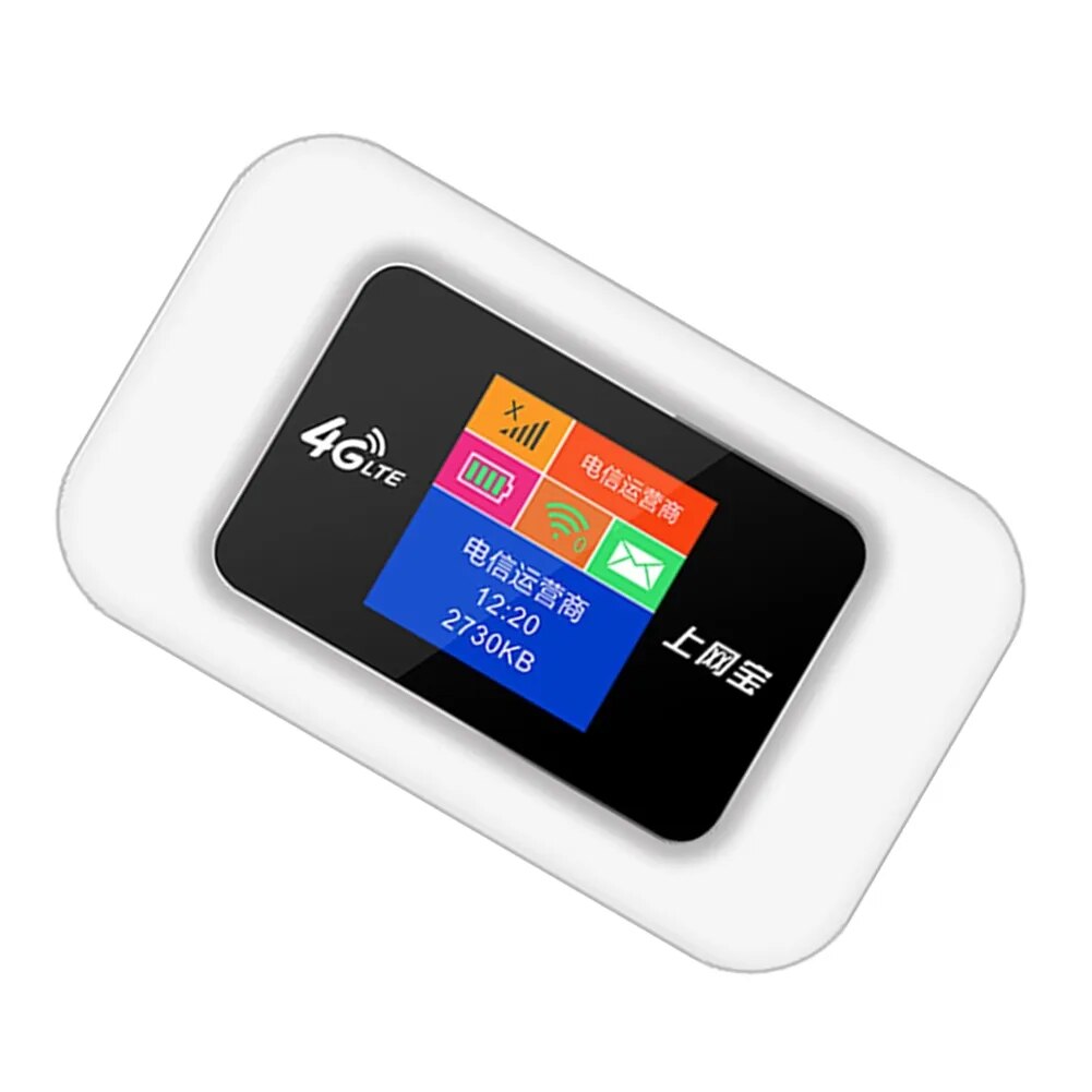 4G LTE WiFi Router 150Mbps Portable WiFi Router LCD Indicator Display 2500mAh Pocket MIFI Hotspot with SIM Card Slot
