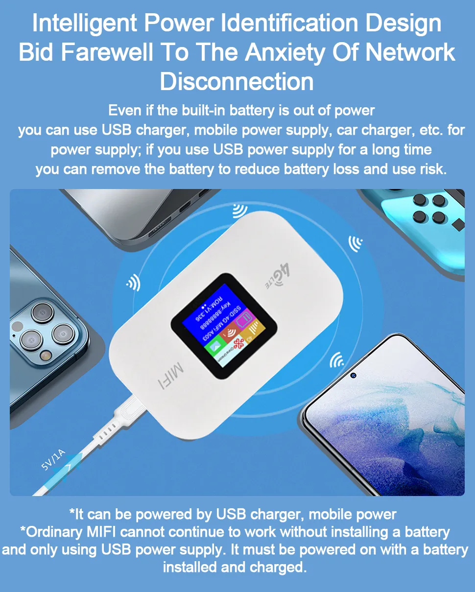 Wireless Wifi 4G Lte Router Portable Modem Mini Outdoor Hotspot Pocket Mifi 150mbps 3000mah Sim Card Slot Repeater