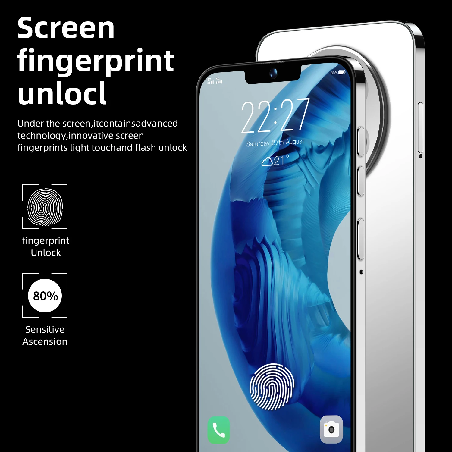 Amoi A50 Global Version Android 2GB RAM +16GB ROM 4G Mobile Phones Smartphone 5200mAh Big Battery 6.6-inch 5MP +16MP Camera