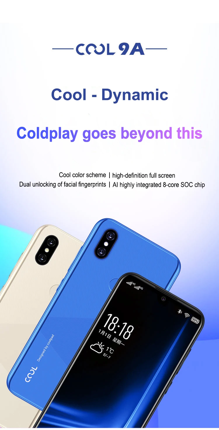 Coolpad Cool 9A Smartphone Android Global Version 5.71 inch 8 Core 4G Network 64GB ROM 4GB RAM 3000mAh Mobile phones Google