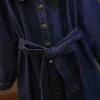 Plus Size  women's Doll Collar Denim Skirt 2023autumnnewmeatshow thinloosedress