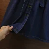 Plus Size  women's Doll Collar Denim Skirt 2023autumnnewmeatshow thinloosedress