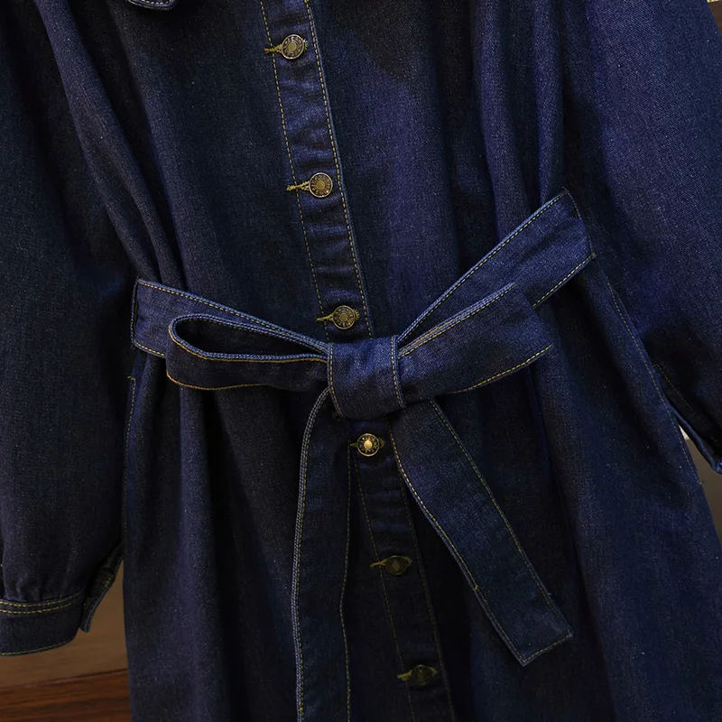 Plus Size women's Doll Collar Denim Skirt 2023autumnnewmeatshow thinloosedress Plus Size women's Doll Collar Denim Skirt 2023autumnnewmeatshow thinloosedress