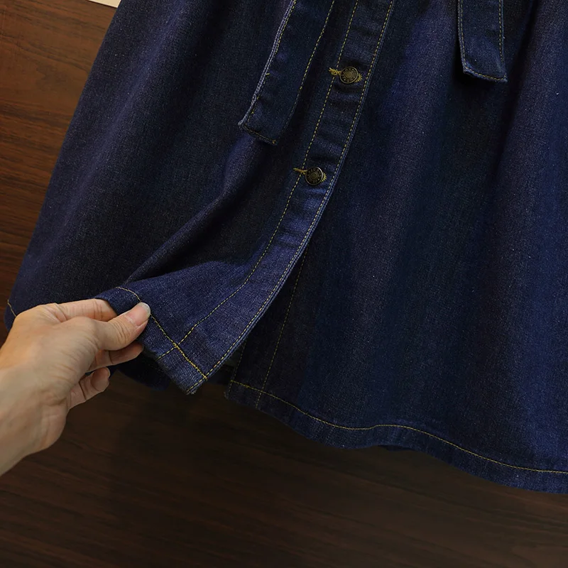 Plus Size women's Doll Collar Denim Skirt 2023autumnnewmeatshow thinloosedress Plus Size women's Doll Collar Denim Skirt 2023autumnnewmeatshow thinloosedress