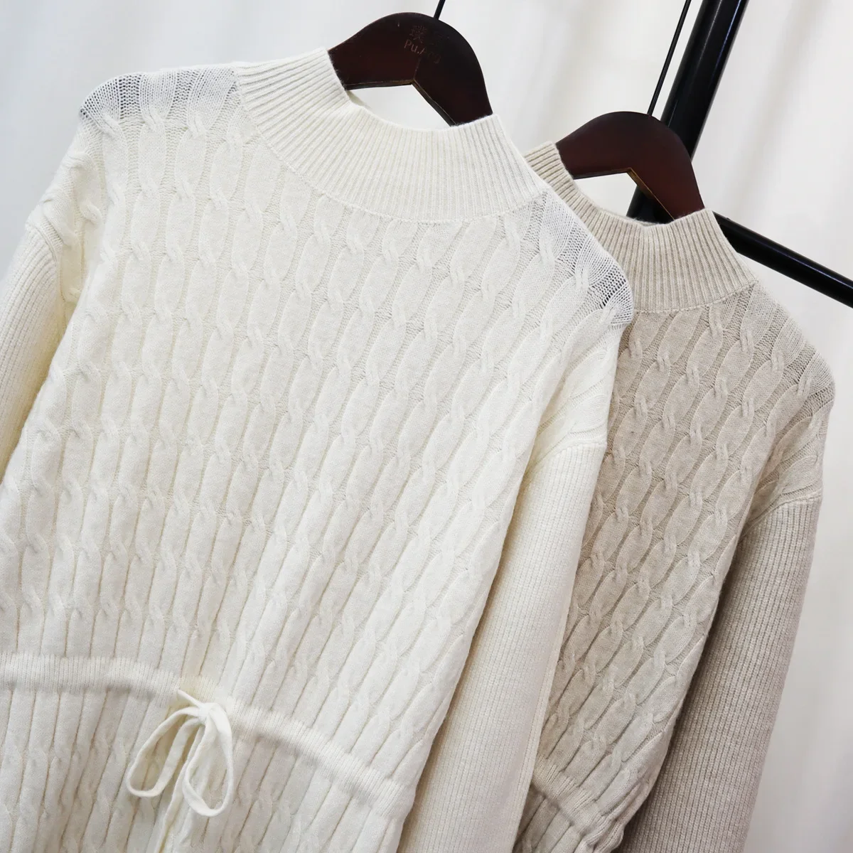 Plus Size 2023 Autumn and Winter New Style Knitted Dresses with Coats Feminine Waist Sweater Bottoming Outer Long Skirt Trend Plus Size 2023 Autumn and Winter New Style Knitted Dresses with Coats Feminine Waist Sweater Bottoming Outer Long Skirt Trend