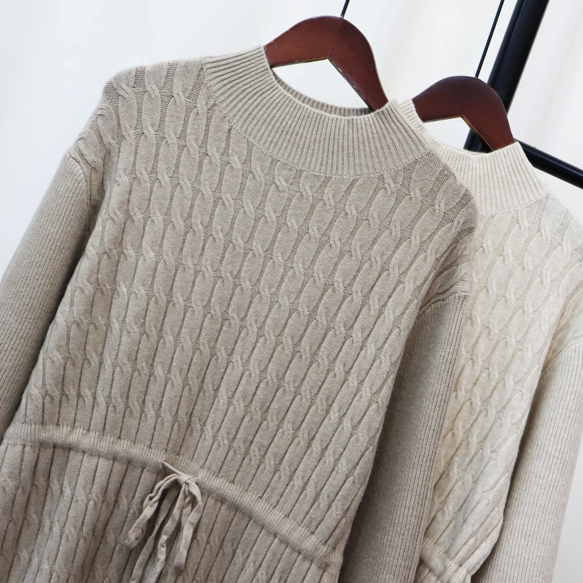 Plus Size 2023 Autumn and Winter New Style Knitted Dresses with Coats Feminine Waist Sweater Bottoming Outer Long Skirt Trend Plus Size 2023 Autumn and Winter New Style Knitted Dresses with Coats Feminine Waist Sweater Bottoming Outer Long Skirt Trend