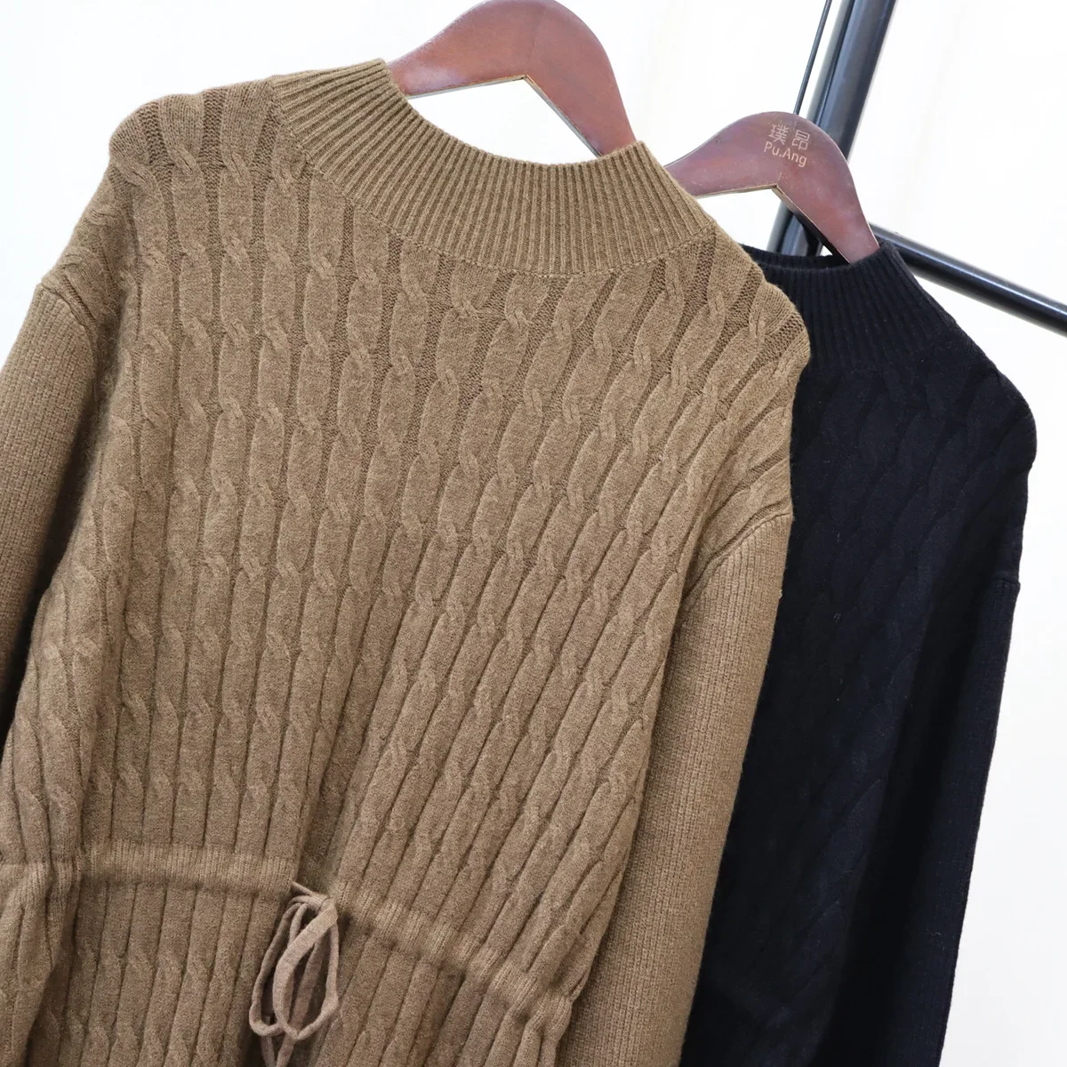 Plus Size 2023 Autumn and Winter New Style Knitted Dresses with Coats Feminine Waist Sweater Bottoming Outer Long Skirt Trend Plus Size 2023 Autumn and Winter New Style Knitted Dresses with Coats Feminine Waist Sweater Bottoming Outer Long Skirt Trend