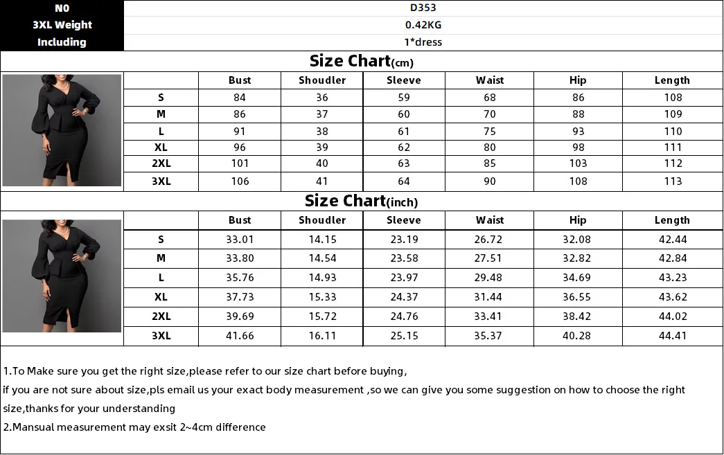 Women's Dress New Style Fashion V-Neck Puffy Sleeves Elegant Workplace Temperament European American Slit Plus Size Pencil Skirt
