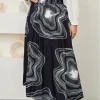 Plus Size Women Skirts 2023 New High-waisted Retro Temperament Commute Skirt Large Size Fashion Leisure Printing Pleated Skirt