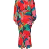 Floral Printed Plus Size Sets for Women Strapless Lantern Sleeves Tops Package Hip Mermaid Skirts Elegant Sexy Two Piece Sets
