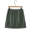 Plus size 2023 autumn new women's clothing European and American style loose fitting fashion versatile A-line work leather skirt
