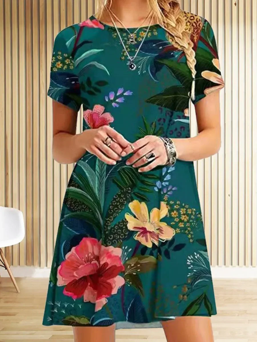 Plus Size Women Clothing L-5XL Sleeve Skirt Round Neck Slim Jacquard Dress Tops Four Seasons Everything Print Short Sleeve Plus Size Women Clothing L-5XL Sleeve Skirt Round Neck Slim Jacquard Dress Tops Four Seasons Everything Print Short Sleeve