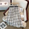 Plus Size Black White Plaid Thick Wool&Blends Women Skirts Single Breast A-Line Female Skirts Warm Office Lady Work Bottom K6921